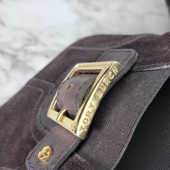 Tory Burch Adrienne Brown Suede Wedge Bootie - Picture 6 of 7